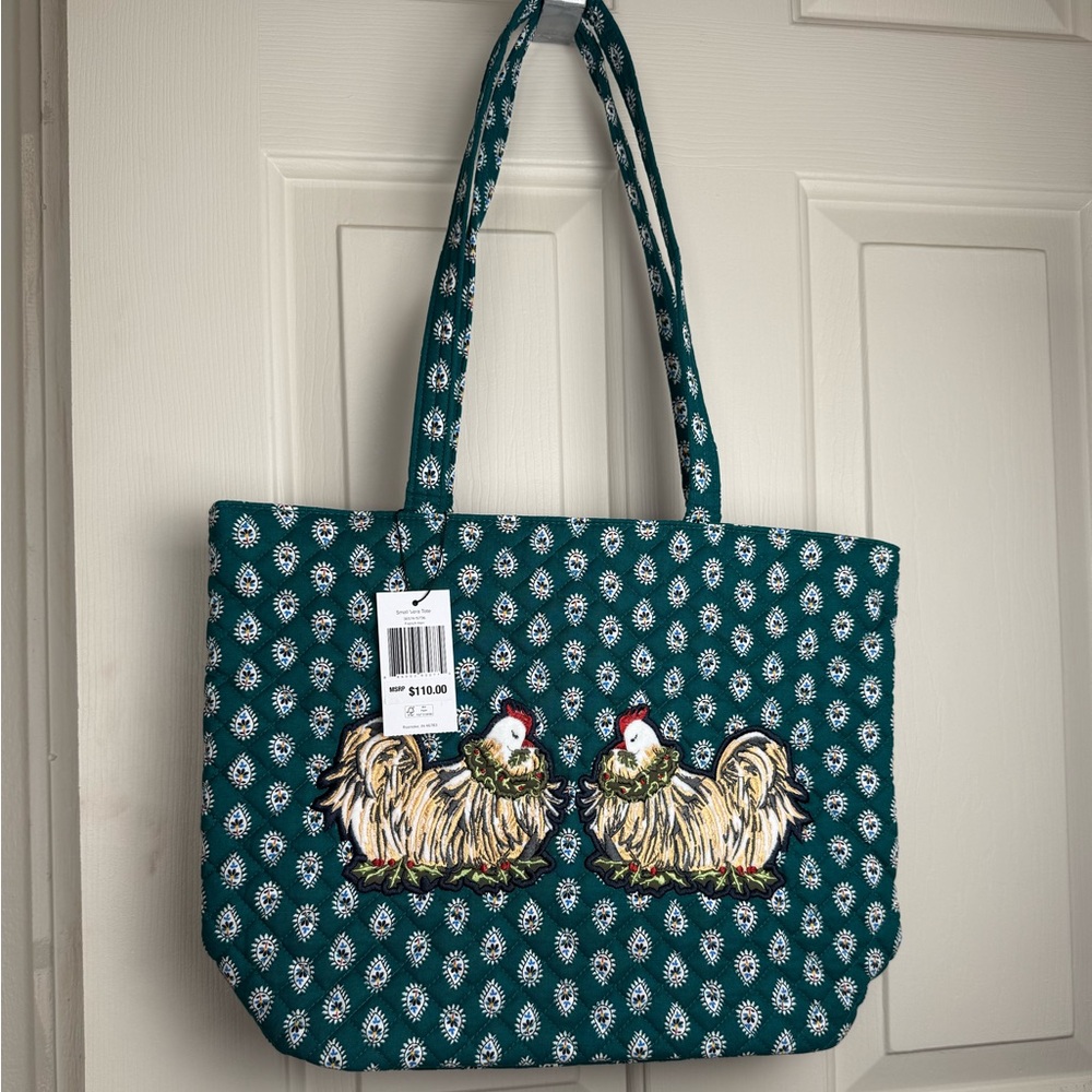 NWT Vera Bradley French Hen Small Vera Tote Retired Pattern Travel Bag